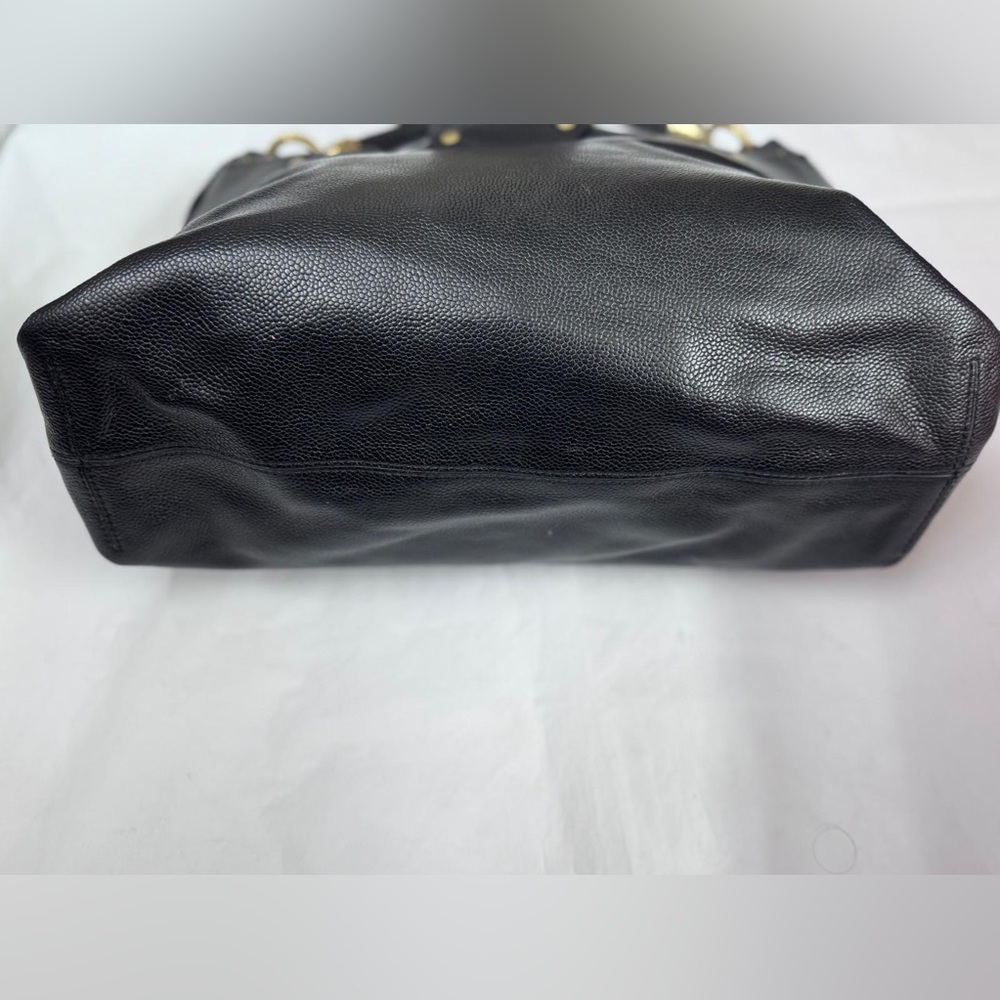 Cole Haan Black Leather Designer Tote Bag - Picture 5 of 9